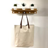 Pebble Grain Leather Tote Bag - Cream Cheesecake