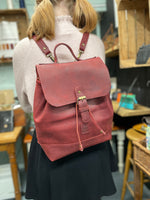 Chilli Red - Natural Leather Classic Multi-Way Rucksack