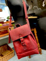 Chilli Red - Natural Leather Classic Multi-Way Rucksack