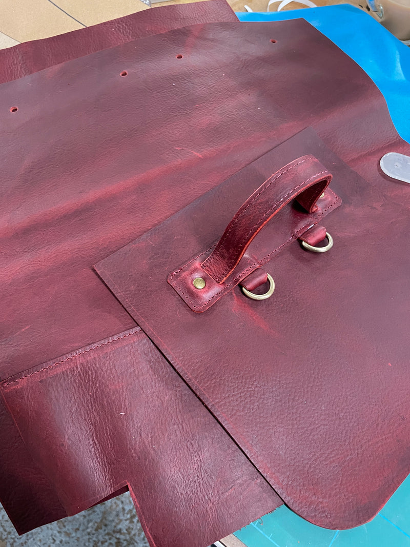 Chilli Red - Natural Leather Classic Multi-Way Rucksack