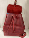 Chilli Red - Natural Leather Classic Multi-Way Rucksack